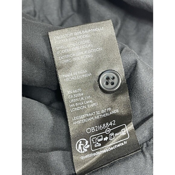 Anthropologie Midi Shirt Dress Black Pleated Cotton Preppy Retro Boho Medium NWT - Picture 13 of 14